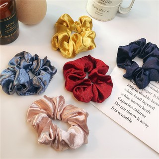 Dây cột tóc scrunchies Phi bóng dầy, mịn cho Nữ kèm ảnh thật