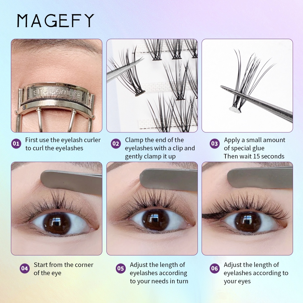 Set 240 lông mi giả MAGEFY 11-14mm cong dài tự nhiên