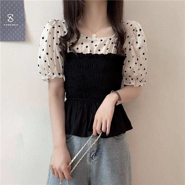 Áo tay ngắn phong cách Hàn Quốc thời trang mùa hè cho nữ