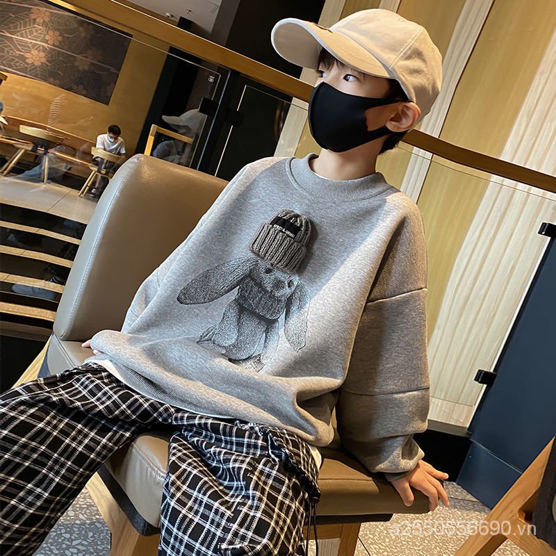 Áo Sweater Vải Lanh Lông Cừu Phong Cách Đường Phố Phương Tây Thời Trang Thu Đông Mới Cho Bé Trai