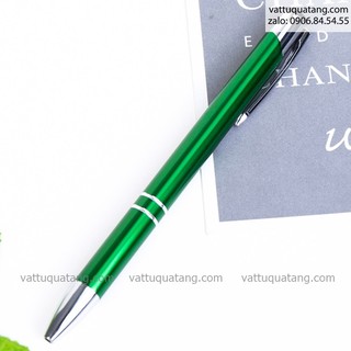 Phôi bút bi kim loại bấm - màu xanh lá