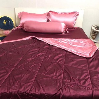 [SIÊU SALE] [HỔ TRỢ PVC] Xả kho Bộ drap giường có chăn phi lụa cao cấp sang chảnh (chọn màu)