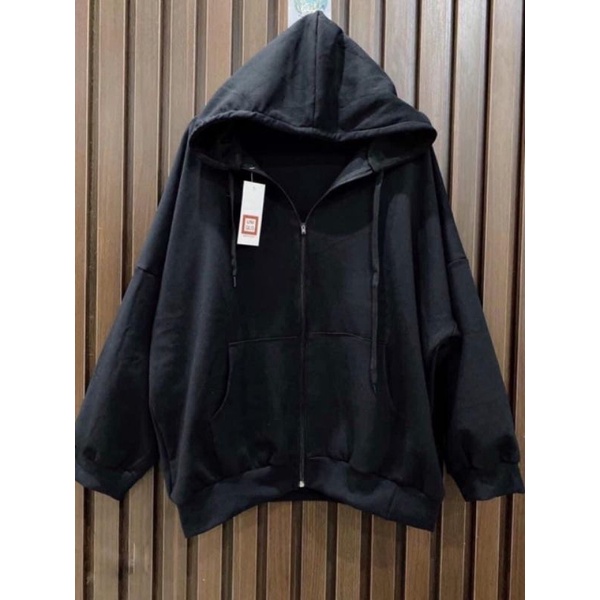 Áo Khoác Nỉ Khóa Zip Oversize- Hoodie dáng thụng form rộng dài