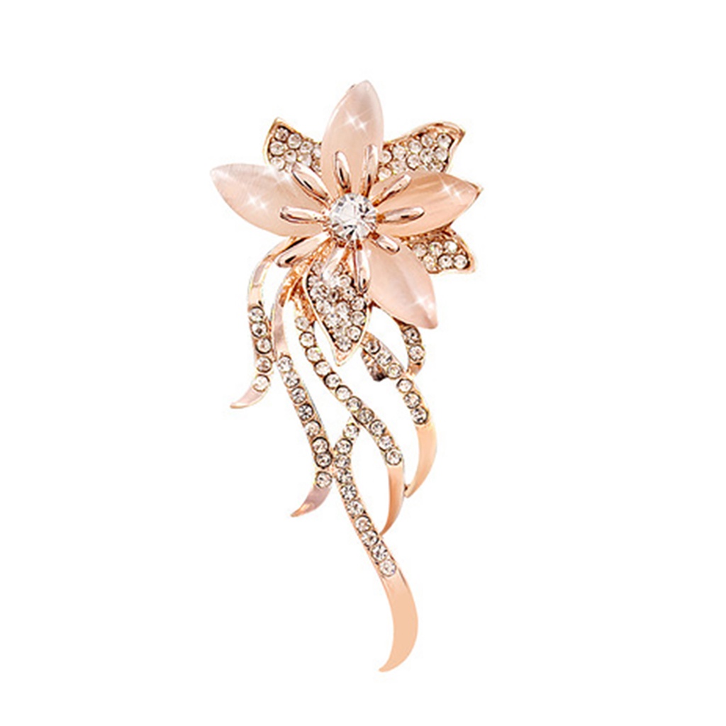 Trâm cài áo hình bông hoa đính đá phong cách thanh lịch dành cho nữ