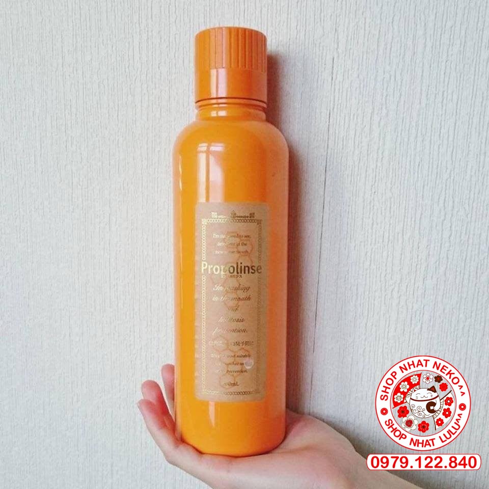 Nước súc miệng Propolinse Màu Cam Diệt Khuẩn Chống Hôi Miệng Làm Trắng Răng 600ml [Nhãn Bóng Không Chứa Cồn]