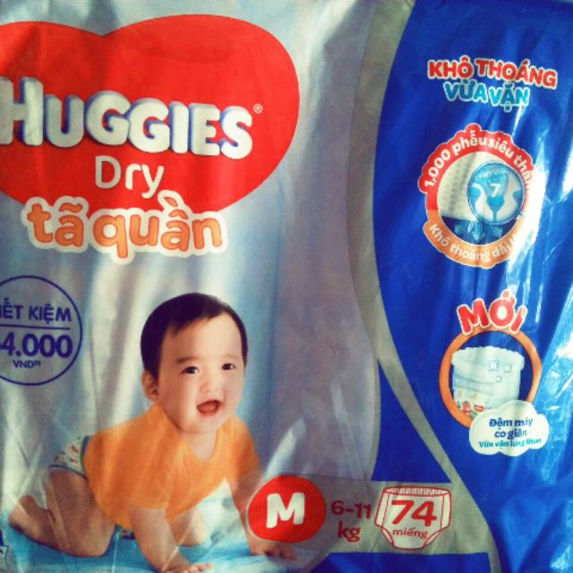 Tả quần Huggies siêu đại M74/L68/XL62/XXL56