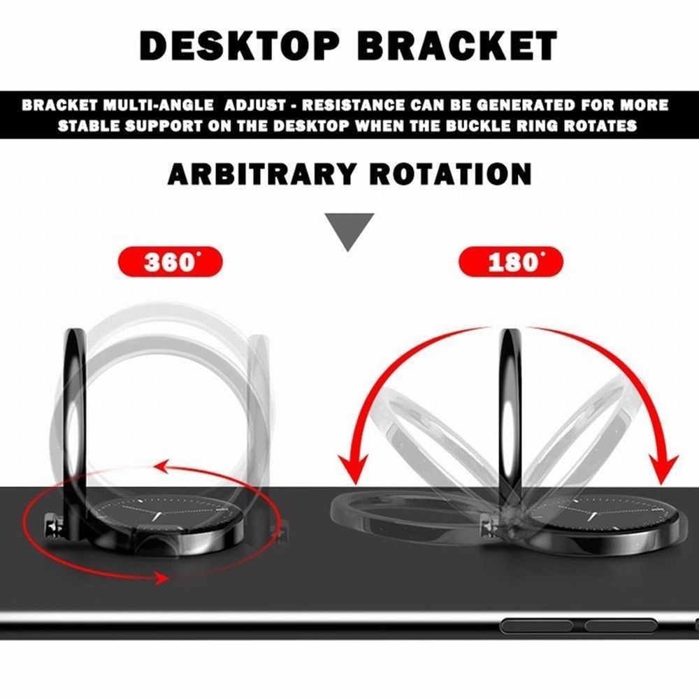 Nhẫn Đỡ Điện Thoại Hình Đồng Hồ Bằng Kim Loại Xoay 360 Độ Nhiều Màu Thời Trang