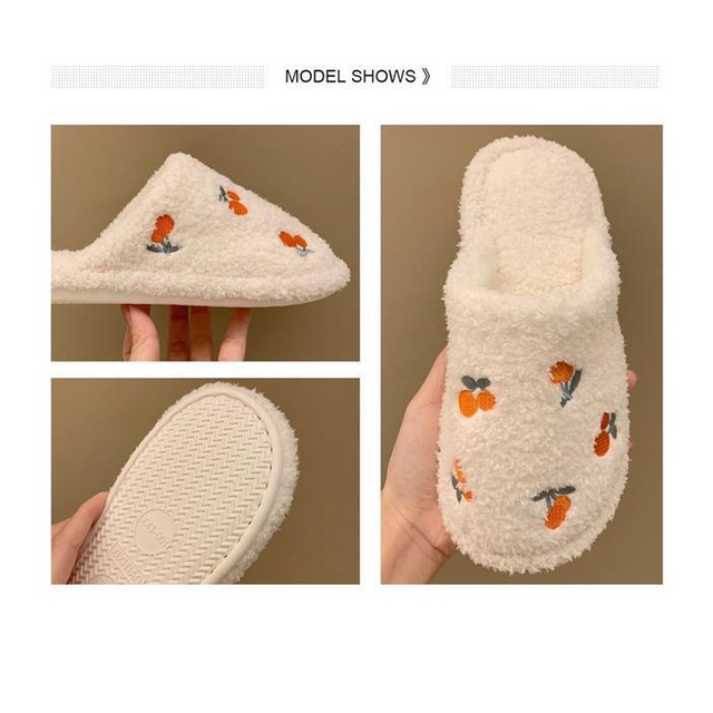 Dép bông đi trong nhà đế dày chống trượt dễ thương cho gia đình