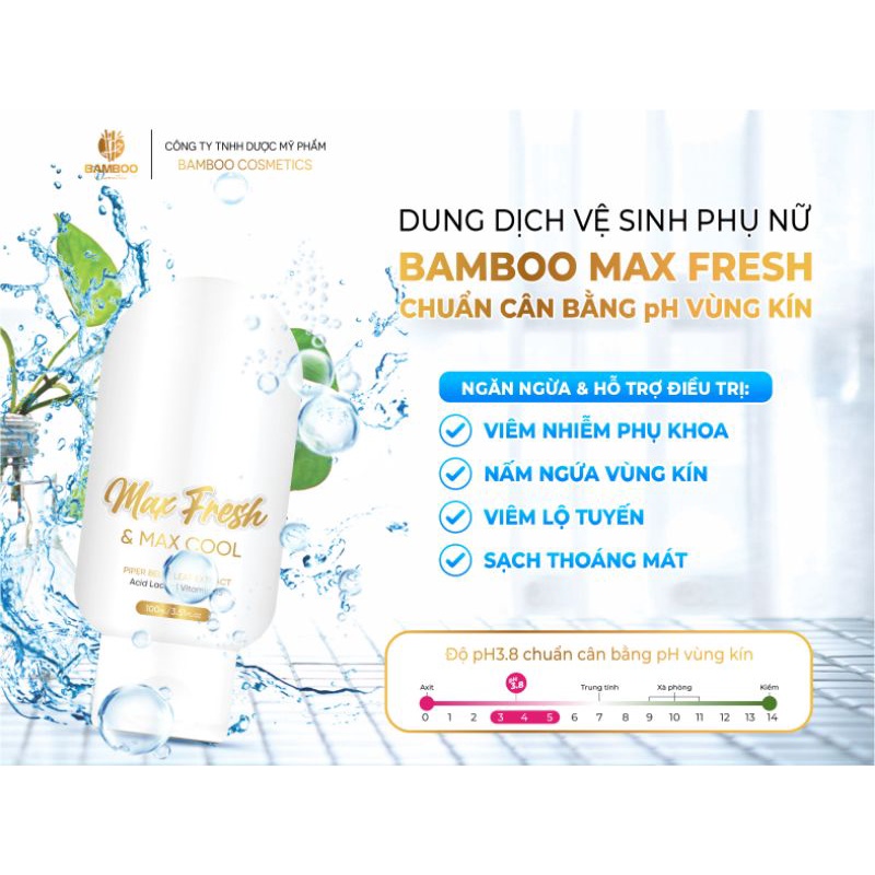 🐦TẶNG NƯỚC HOA🐦DUNG DỊCH VỆ SINH MAX FRESH BAMBOO