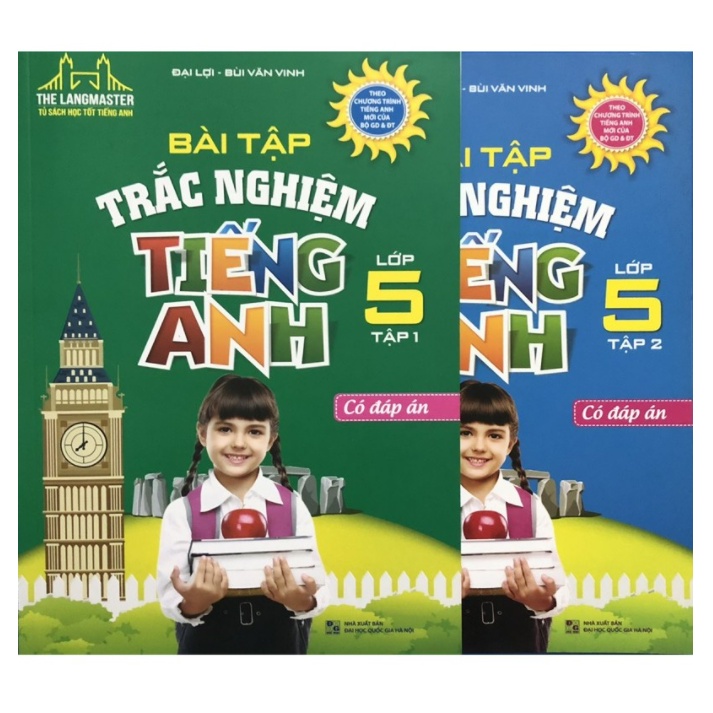 Sách - Combo 2 tập Bài tập trắc nghiệm tiếng Anh lớp 5 ( trọn bộ )