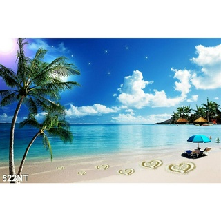 TRANH DÁN TƯỜNG 3D PHONG CẢNH BIỂN ĐẸP 522NT - TRANH DÁN TƯỜNG BÃI BIỂN BỜ CÁT
