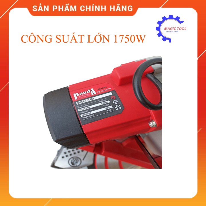 Máy cắt nhôm Panda PA9255CR, Motor dây curoa, Công suất 1750W, Lưỡi 255mm, Máy cắt góc đa năng