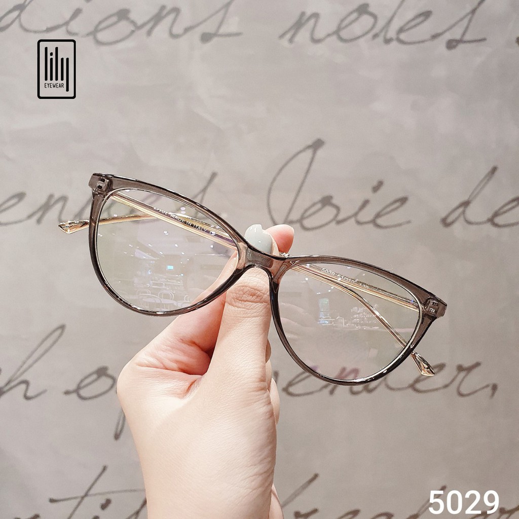 Gọng kính cận mắt mèo Lilyeyewear càng kim loại chắc chắn kiểu dáng thời trang - 5029