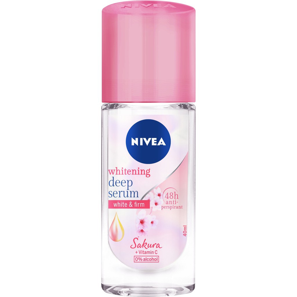 Lăn Ngăn Mùi Nivea Serum Sáng Mịn Hương Hoa Sakura Whitening Deep Serum Sakura 40ml