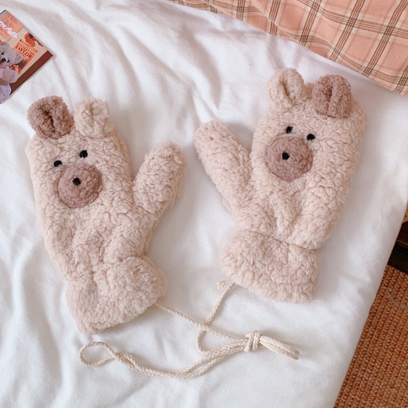 Đôi Găng Tay Len Hở Ngón Dễ Thương Mang Ấm Cho Nữ