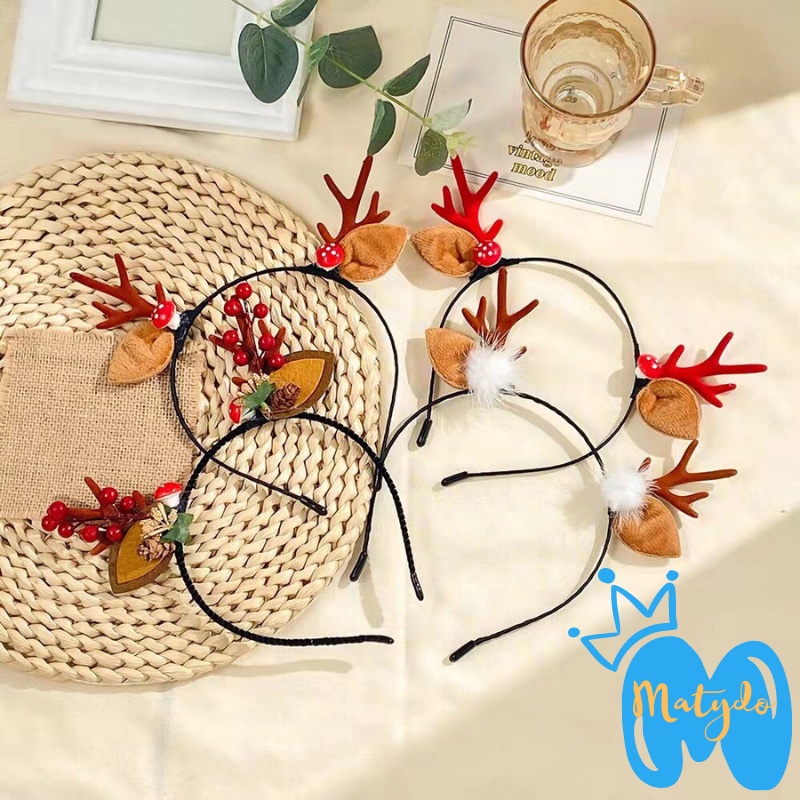 Bờm cài tóc Noel cho bé gái MATYDO băng đô cài tóc công chúa xinh xắn dễ thương phong cách Hàn Quốc phụ kiện tóc