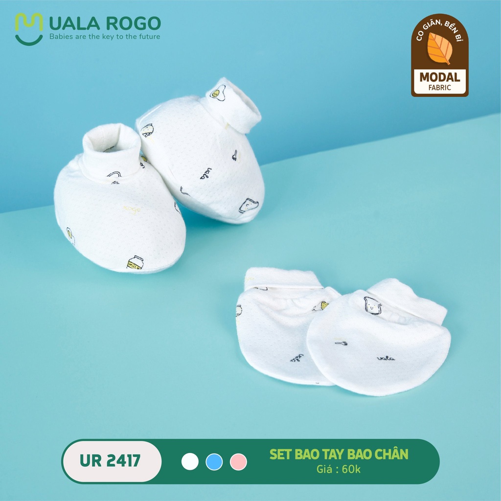 Set bao tay chân Ualarogo cho bé 0-9M vải Modal Fabric hoạ tiết dễ thương