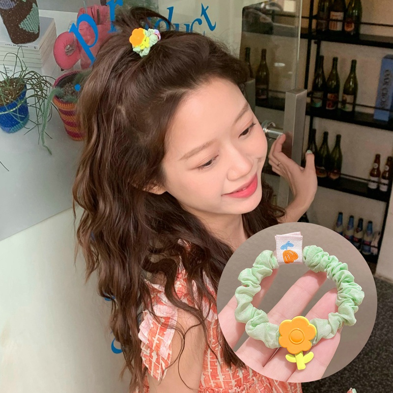 Dây Buộc Tóc Cao Su Họa Tiết Hoạt Hình Phong Cách Hàn Quốc Cho Bé Gái