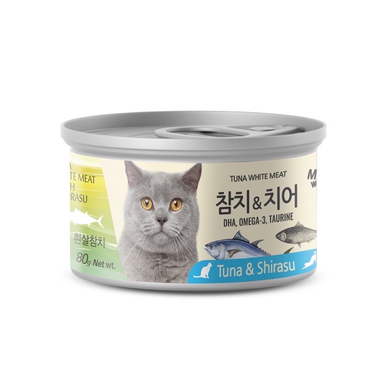 Pate MEOWOW tuna white cá ngừ trắng nguyên miếng cho mèo lon 80g