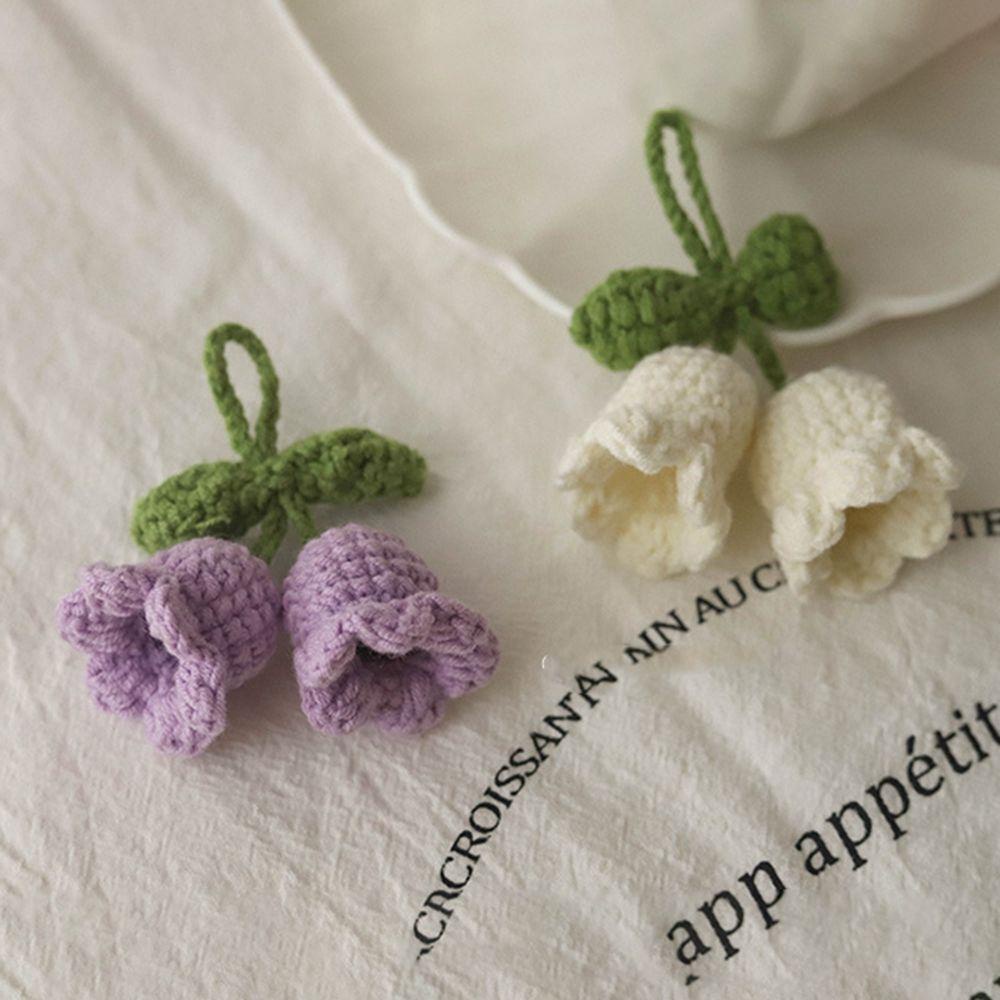 Cuộn Len Dệt Kim Thủ Công Hình Hoa Dùng Làm Móc Khóa / Móc Khóa DIY