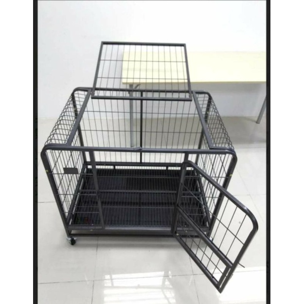 Chuồng sắt ống hộp có bánh xe cao cấp 65x90 cao 85