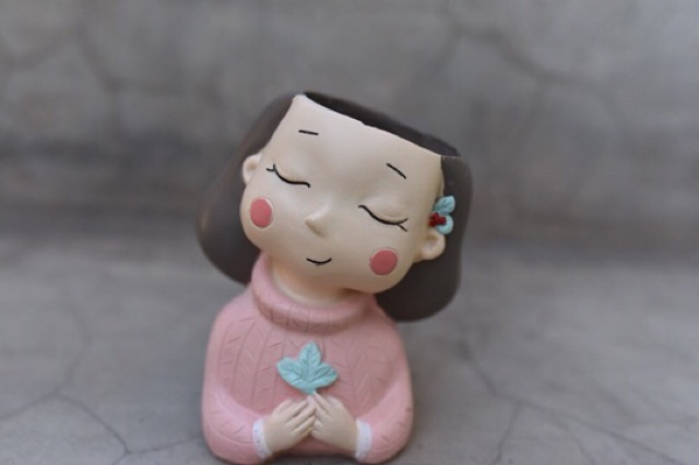 [MẪU MỚI] Lọ hoa, chậu hoa, chậu trồng cây sen đá, lọ đựng bút hình cô gái