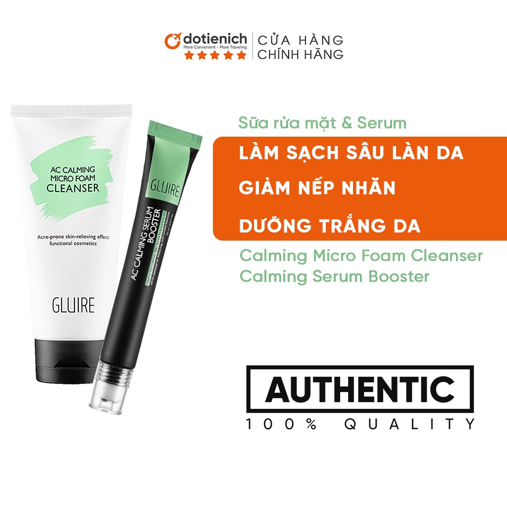 Sữa rửa mặt, serum dưỡng trắng-giảm nếp nhăn Gluire dưỡng da chuyên sâu