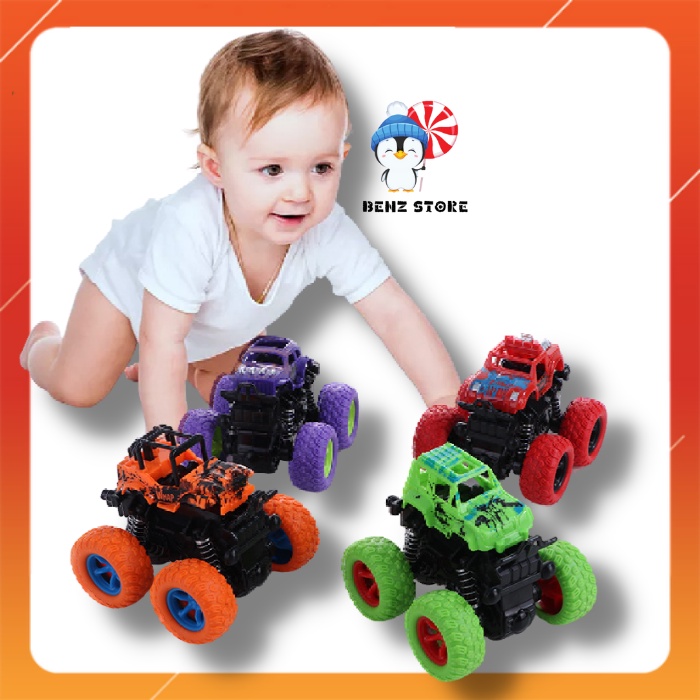 Đồ chơi trẻ em ô tô địa hình mạnh mẽ bánh đà quán tính xoay 360 độ dễ thương cho be OTO00