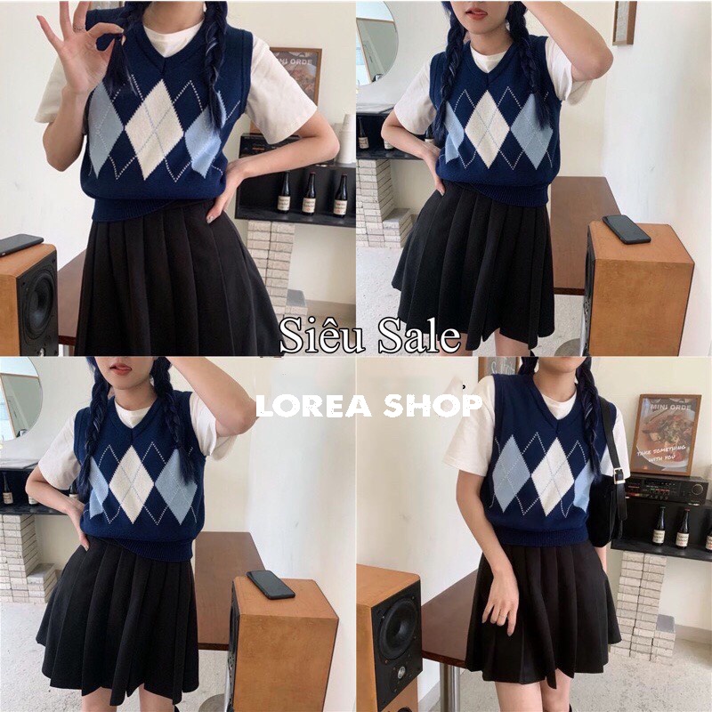 Áo Gile, áo Croptop Kẻ Sọc Thoi Form Rộng Nữ Phong Cách Hàn Quốc, siêu đáng iu, siêu đẹp