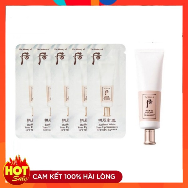 Kem chống nắng Whoo Radiant White Tone Up Sunscreen Spf50+/pa++++ dưỡng trắng, nâng tone | BigBuy360 - bigbuy360.vn