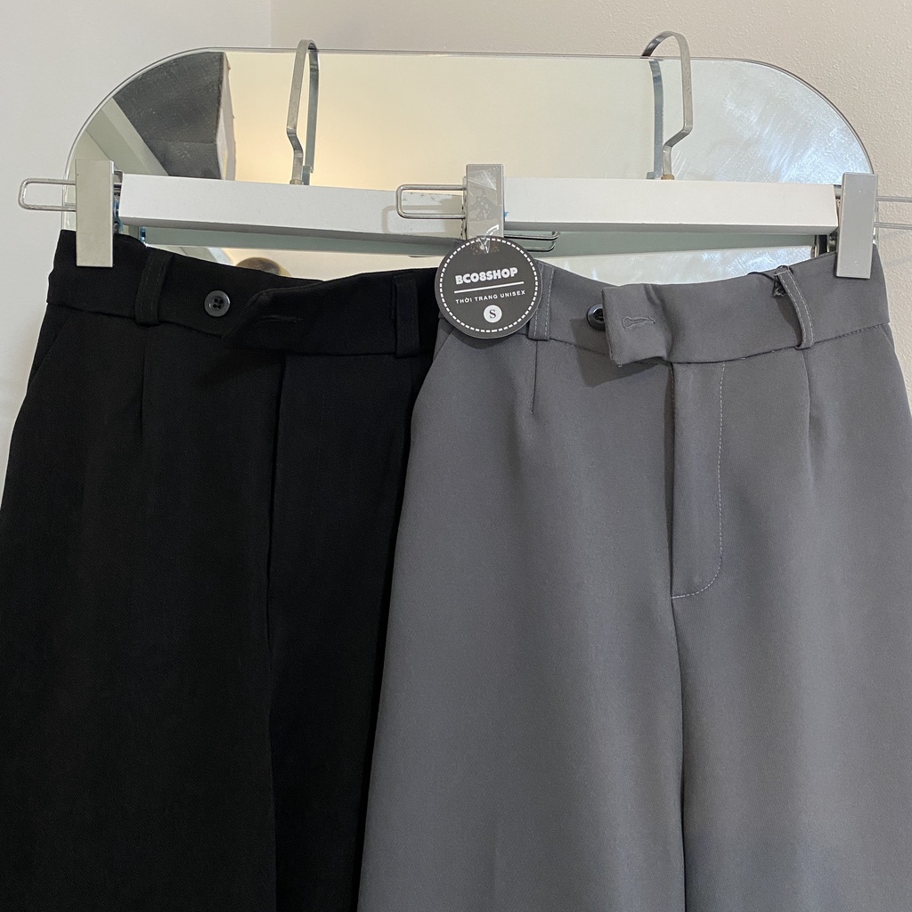 Quần Tây Ống Suông Lưng Cao Kéo Khóa Dáng Dài 100cm ( Đen - Xám - Nâu bò) BC303