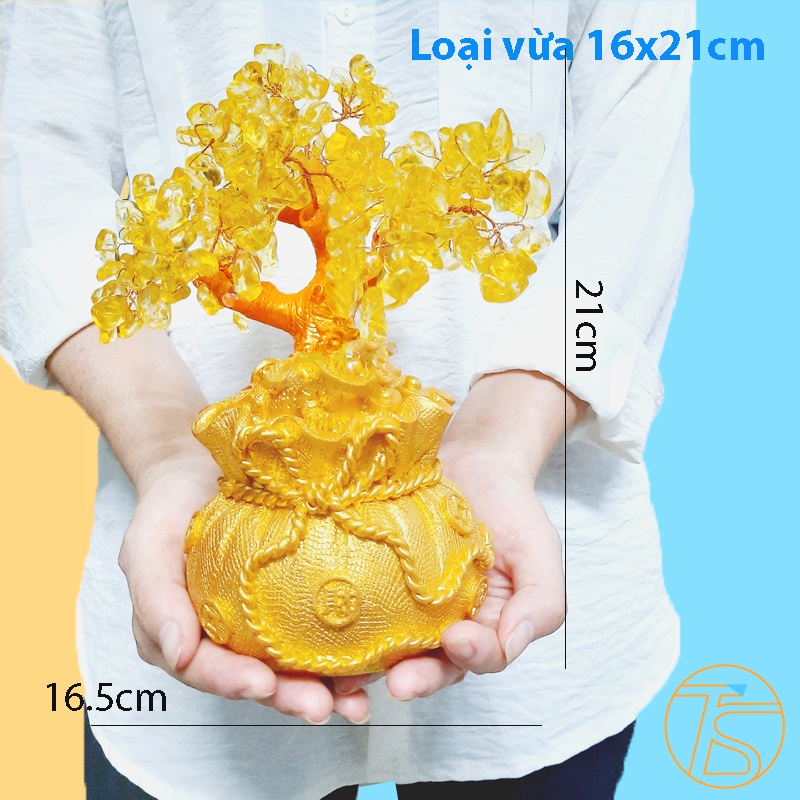 Cây Tài Lộc Đá Thạch Anh Phong Thủy May Mắn Chưng Ngày Tết Làm Quà Tặng Nhiều Kích Thước