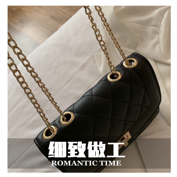 Túi Xách Đeo Chéo Cỡ Nhỏ Phối Dây Xích Đính Đá Thời Trang Nữ Đơn Giản