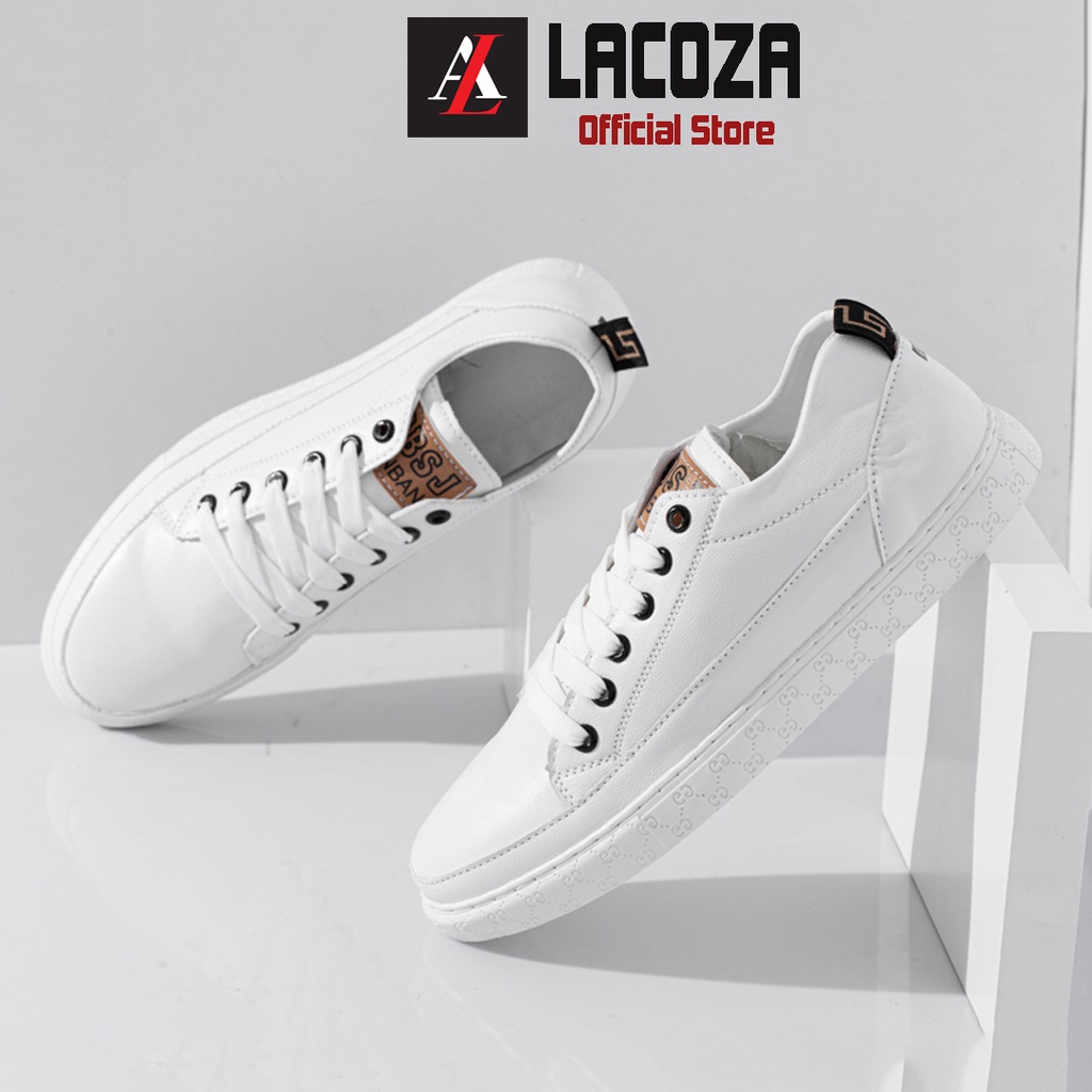 Giày nam thể thao sneaker LACOZA trắng đẹp cho học sinh đi học đi làm cao cấp Mã MTL-1