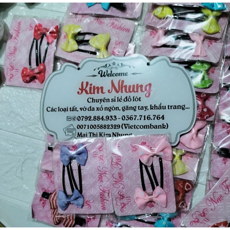 sét 2 kẹp tóc nơ