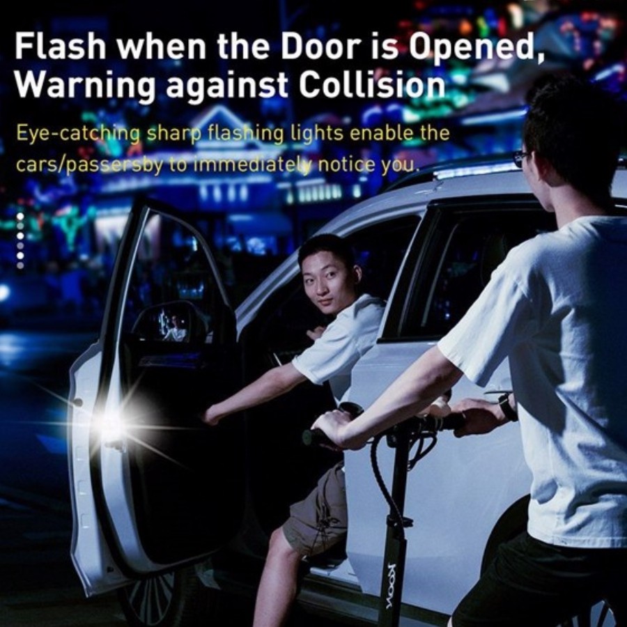 [Chính hãng-Sẵn] Bộ đèn cảnh báo mở cửa tự động dùng cho xe hơi, ô tô Baseus Door Open Warning Light-New 100% LV670