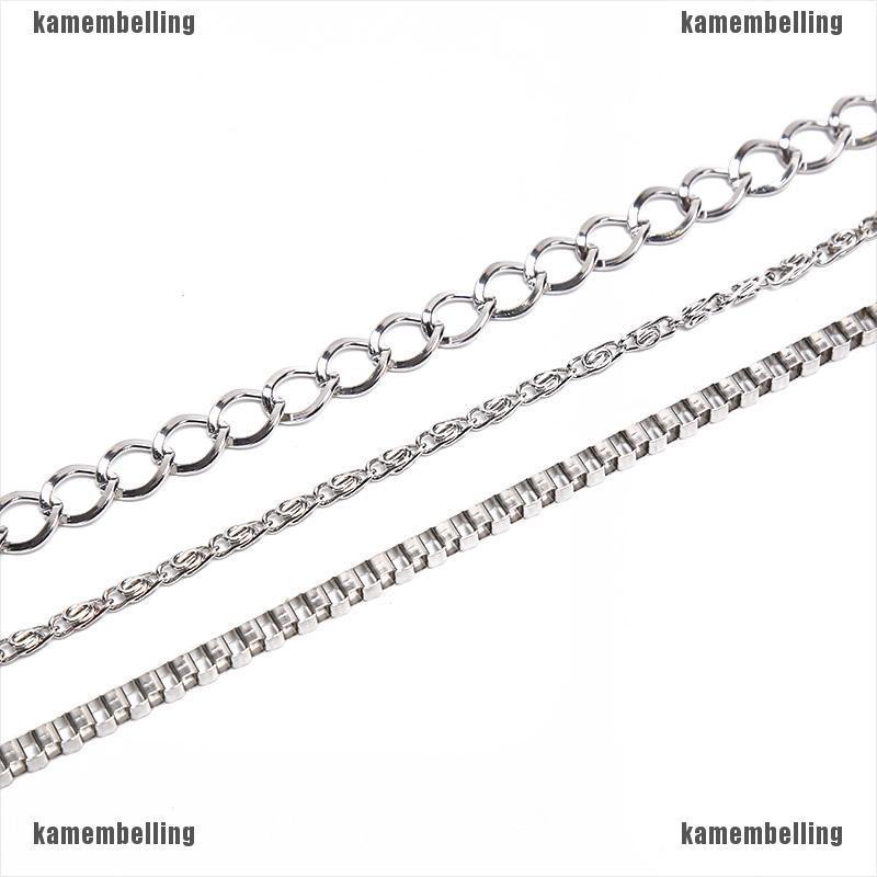 Dây xích quần jean 3 lớp bằng kim loại phong cách hip hop cho nữ