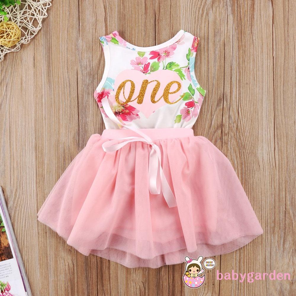 Bộ Đầm In Hoa + Băng Đô Cài Tóc Cho Bé