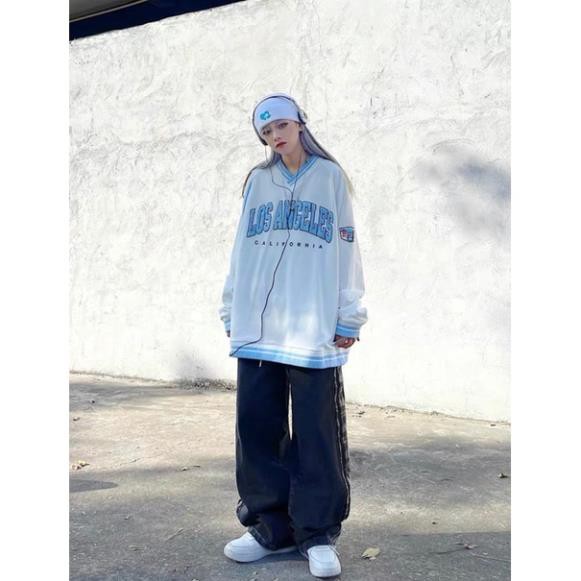 [GIÁ HỦY DIỆT] Áo Nỉ Sweater Cổ Tim LOSANGELES Chất Nỉ Đẹp Bo Cổ Form Rộng Unisex Nam Nữ | BigBuy360 - bigbuy360.vn