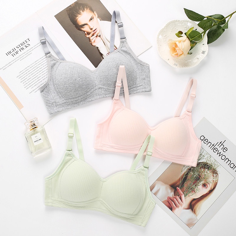 Áo ngực cotton không gọng màu trơn mềm mại thời trang cho nữ | BigBuy360 - bigbuy360.vn