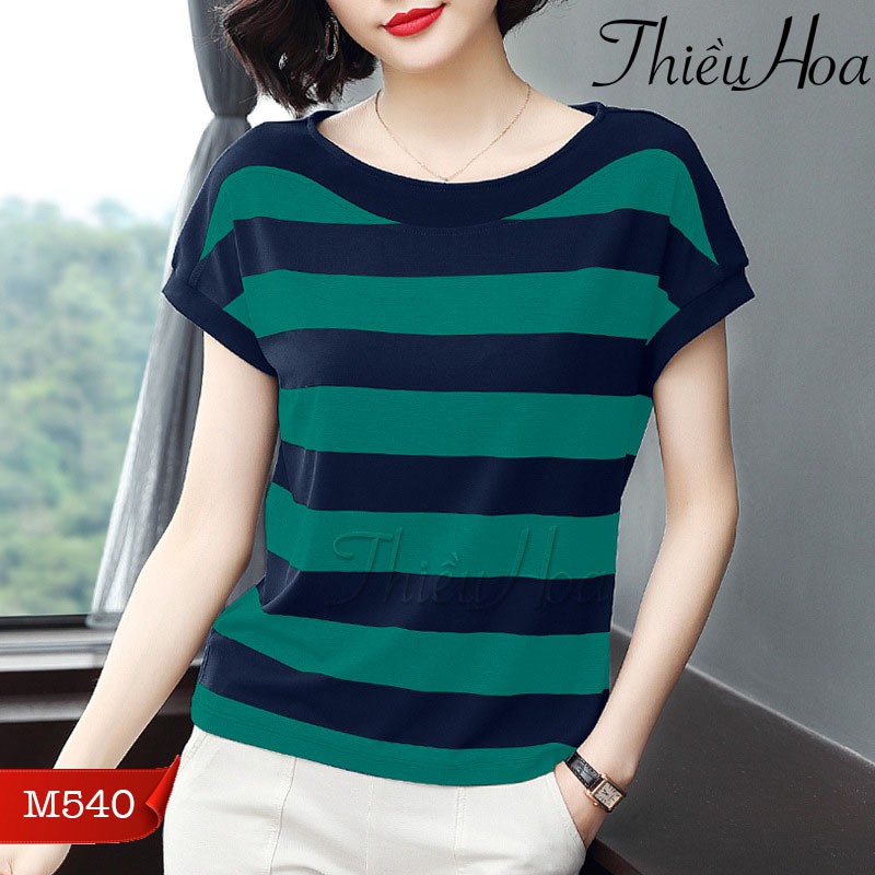 Áo Thun Sọc Đơn Giản Cotton Thiều Hoa M540