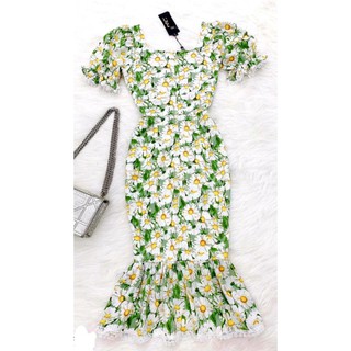 ĐẦM HOA XÒE ĐUÔI CÁ Freesize