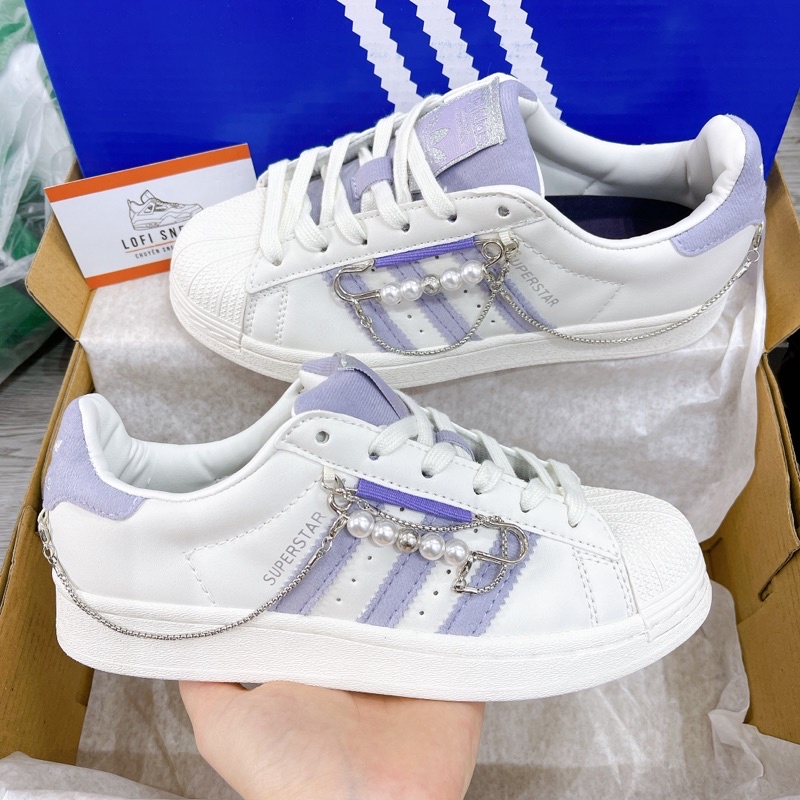 Giày Thể Thao SuperStar Sò Charm Tím Mới Hot 2022  Giầy sneaker nữ hottrend