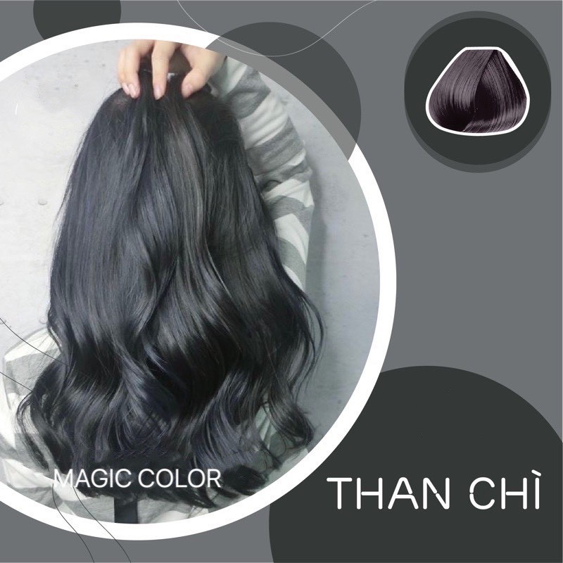 Thuốc nhuộm tóc Than chì không tẩy lên từ nền đen -COLORKING-CAITU