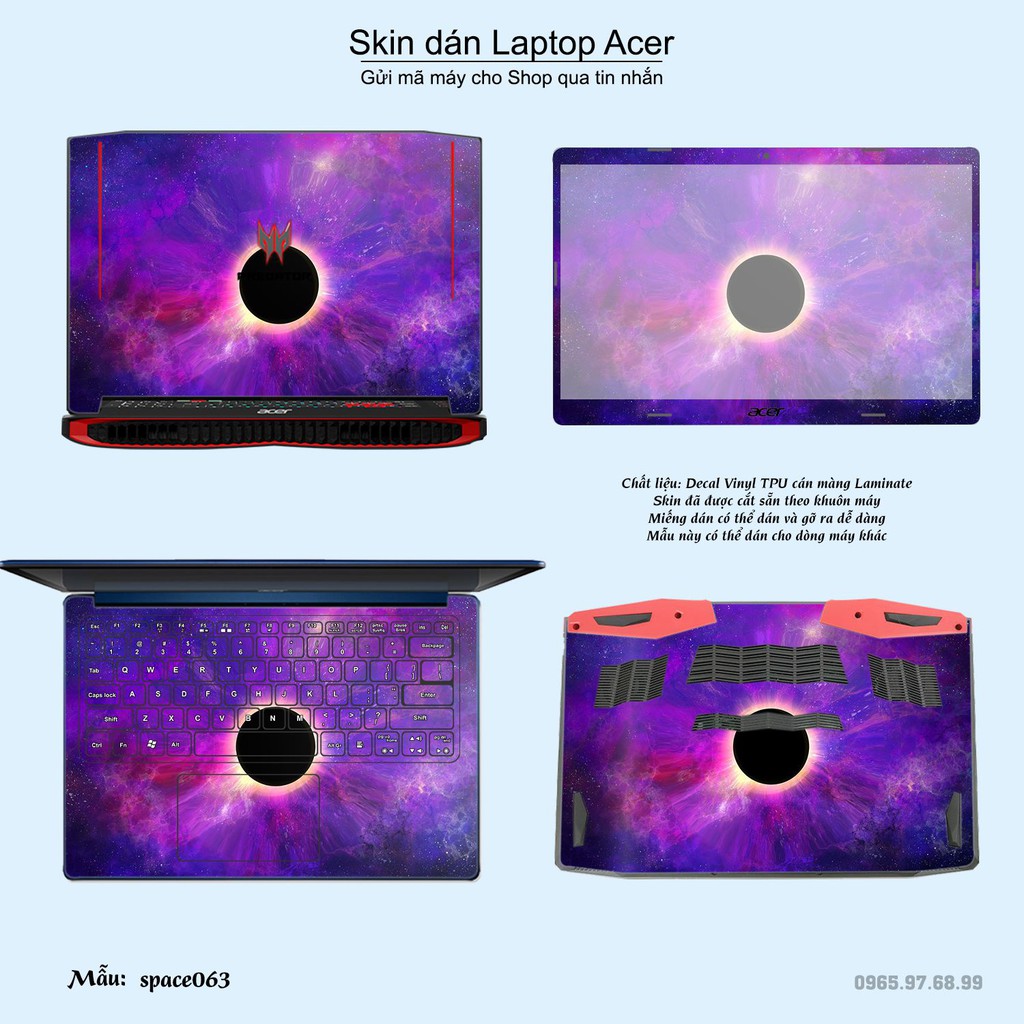 Skin dán Laptop Acer in hình không gian _nhiều mẫu 11 (inbox mã máy cho Shop)