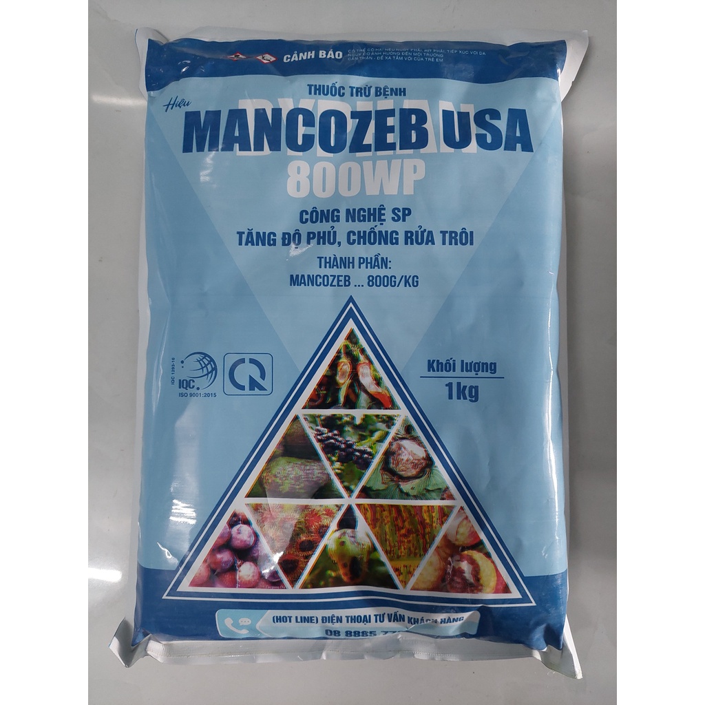 THUỐC TRỪ NẤM BỆNH MANCOZEB USA BỘT VÀNG 80WP 1KG