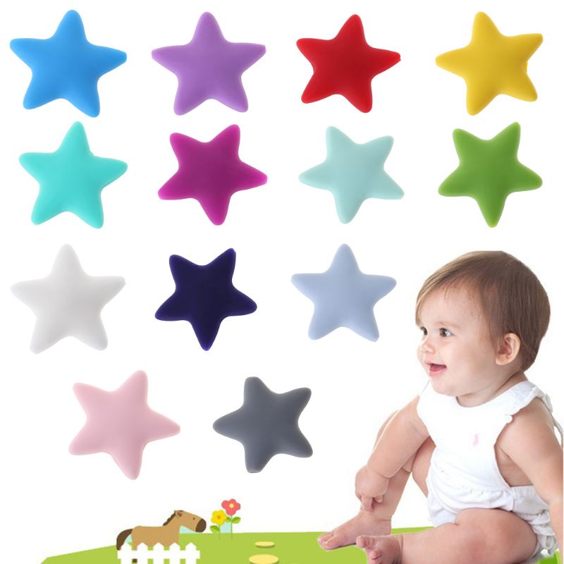 Bộ 10 Hạt Silicone Dùng Cho Bé Sơ Sinh Mọc Răng DIY