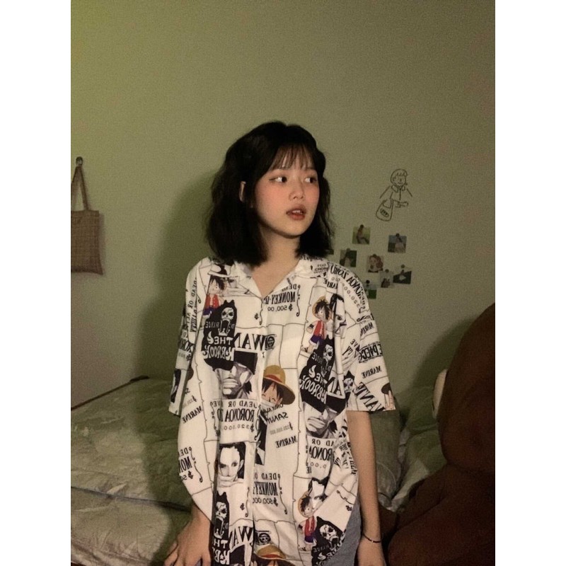 🍑 ÁO SƠ MI HẢI TẶC ONE PIECE 🌿 ÁO SƠ MI TAY LỠ | BigBuy360 - bigbuy360.vn