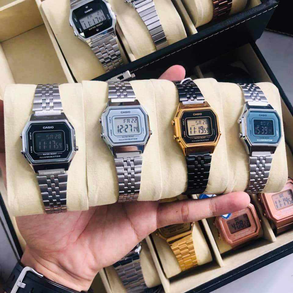 Đồng hồ nữ Casio LA680WA-1BDF dây đeo thép không gỉ cổ điển , sang trọng , đẳng cấp