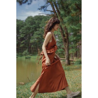 váy lụa nâu (choco dress)